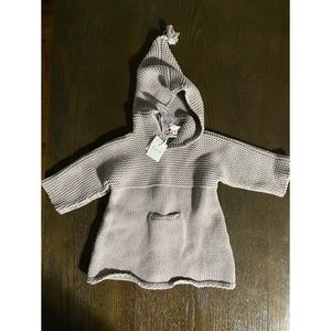 Bonpoint Grey Cotton Jacket with Hood Size 3M